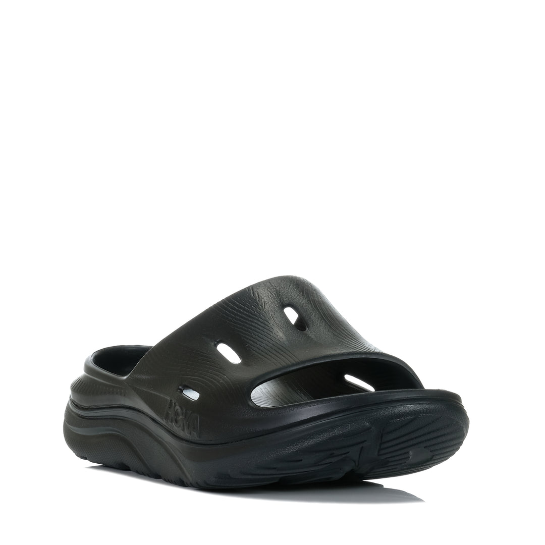 Hoka Ora Recovery Slide 3 Black, 10 m / 12 w us, 11 m / 13 w us, 12 m / 14 w us, 13 m / 15 w us, 5 m / 7 w us, 6 m / 8 w us, 7 m / 9 w us, 8 m / 10 w us, 9 m / 11 w us, black, flats, hoka, mens, sandals, unisex, wide, womens