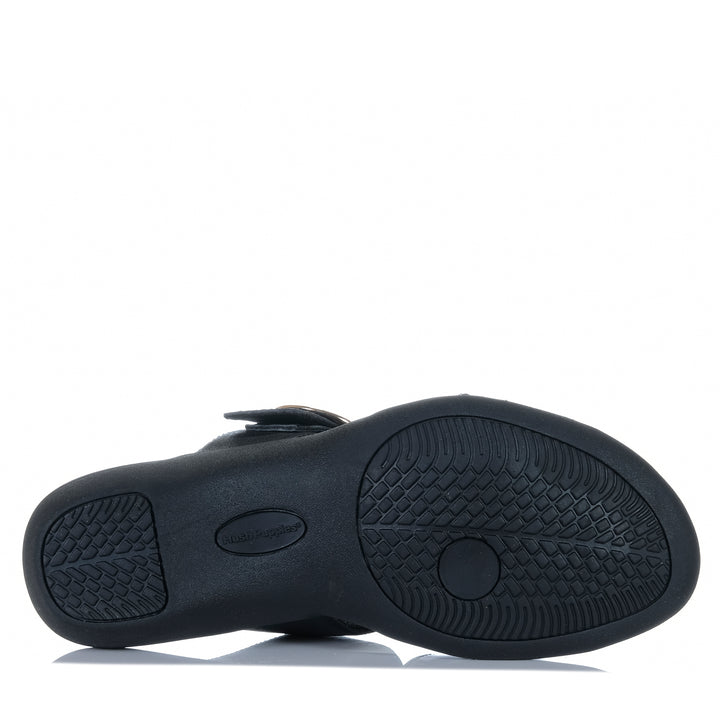 Hush Puppies Astounding Black Patent Womens Sandals