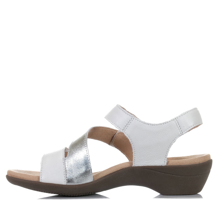 Hush Puppies Awesome White/Silver, Womens, flats, hush puppies, multi, sandals, white, wide, womens