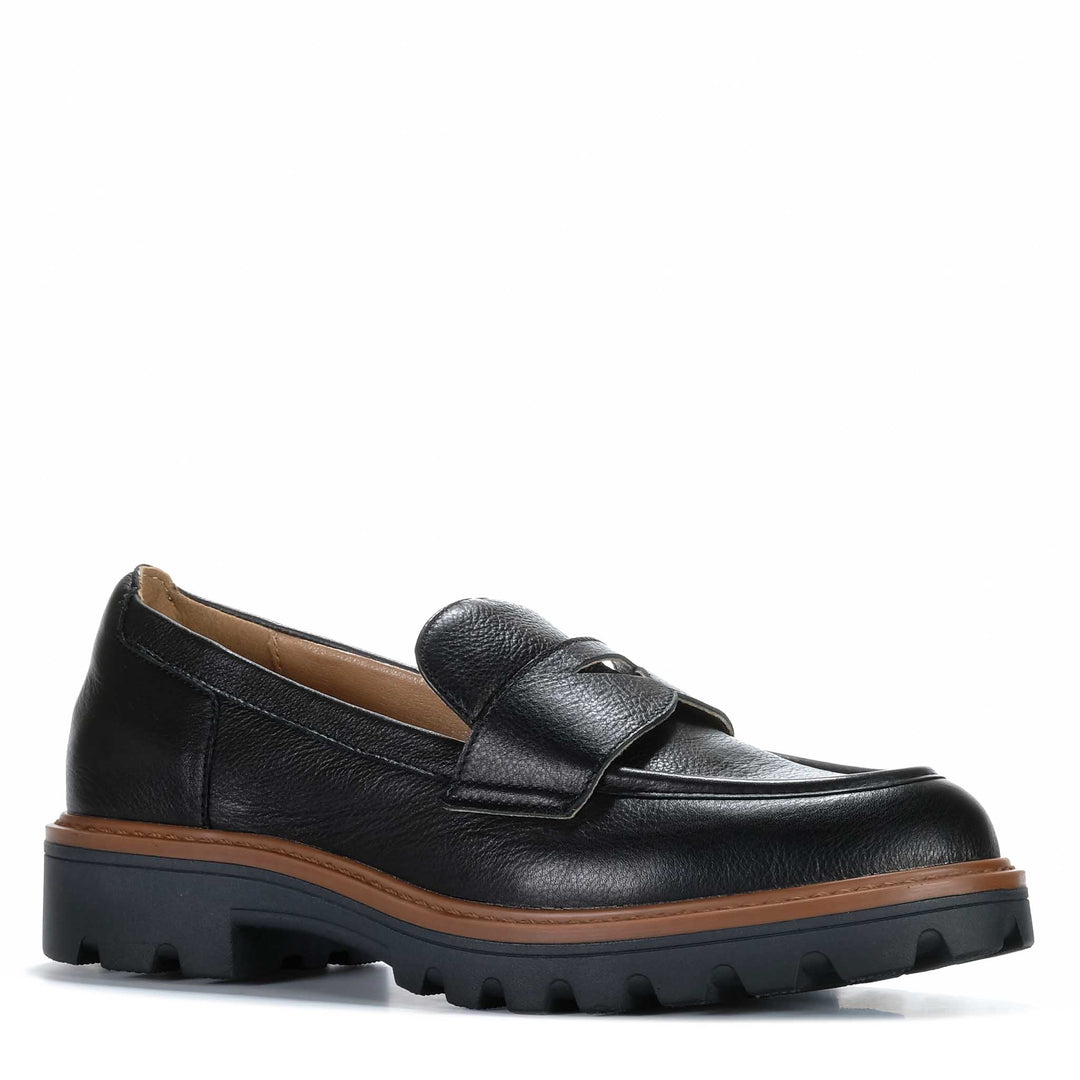 Hush Puppies Elixir Womens Flats#color_black-tan