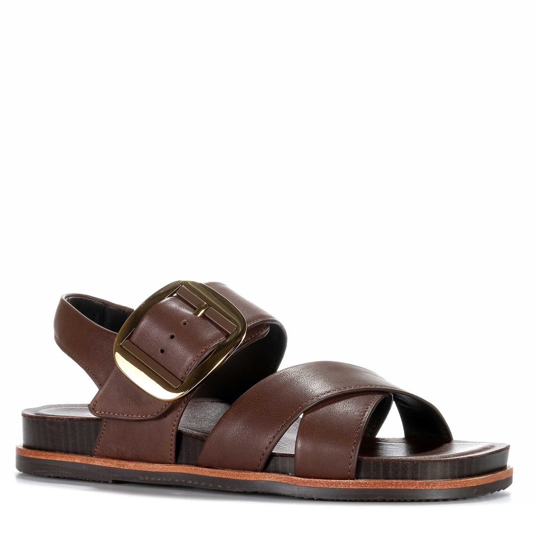 Hush Puppies Jester Black Womens Sandals#color_espresso