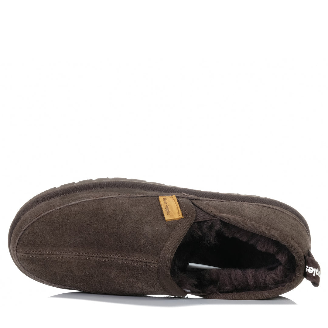 Hush Puppies Leopold Stone Suede, brown, grey, hush puppies, mens, slippers