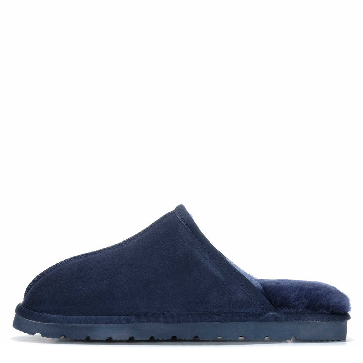 Hush Puppies Loch Navy Suede Mens Slippers