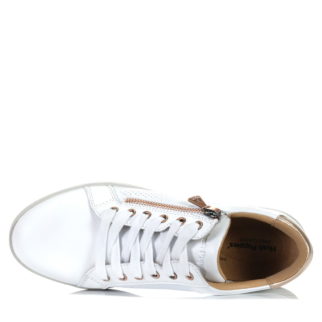 Hush Puppies Mimosa Perf White/Copper, 10 US, 11 US, 12 US, 6 US, 7 US, 8 US, 9 US, Hush Puppies, low-tops, multi, sneakers, white, wide, womens