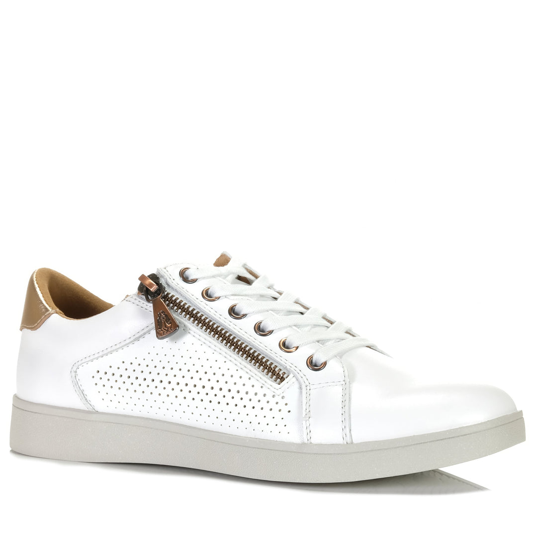 Hush Puppies Mimosa Perf White/Copper, 10 US, 11 US, 6 US, 7 US, 8 US, 9 US, Hush Puppies, low-tops, multi, sneakers, white, womens