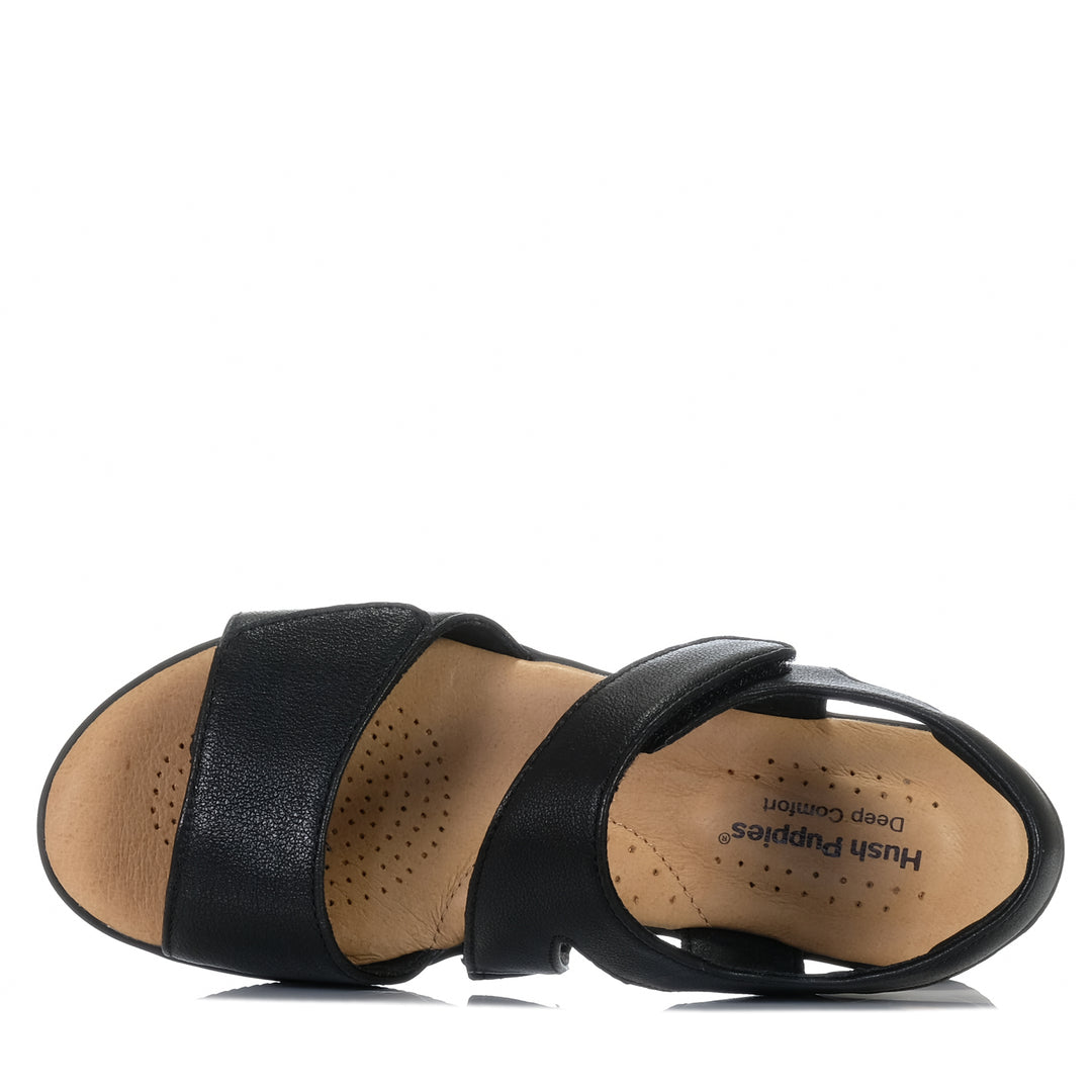 Hush Puppies Nessa Black, Womens, black, flat, flats, hush puppies, sandals, wide, womens