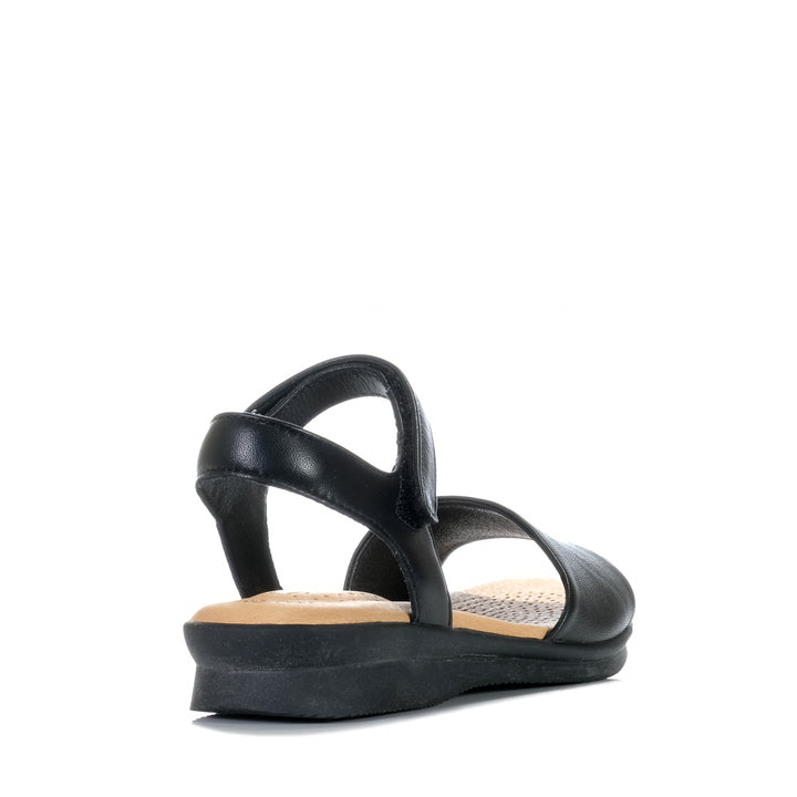 Hush Puppies Nigella Black, Womens, black, flat, flats, hush puppies, sandals, wide, womens