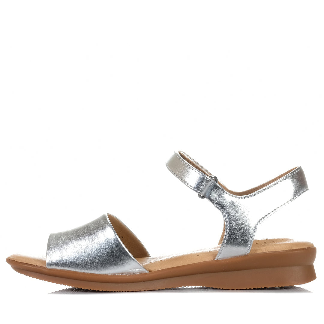 Hush Puppies Nigella Silver Metallic, Womens, flats, Hush Puppies, metallic, sandals, wide, womens