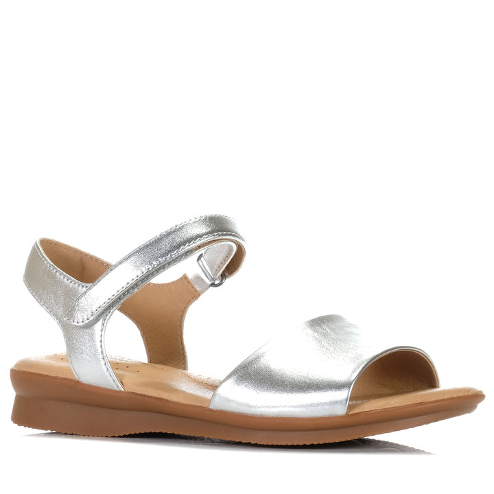 Hush Puppies Nigella Silver Metallic, Womens, flats, Hush Puppies, metallic, sandals, wide, womens