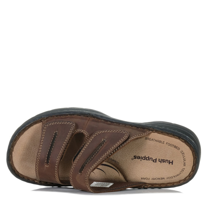 Hush Puppies Slider Brown, 10 UK, 11 UK, 12 UK, 13 UK, 6 UK, 7 UK, 8 UK, 9 UK, brown, Hush Puppies, mens, sandals, wide