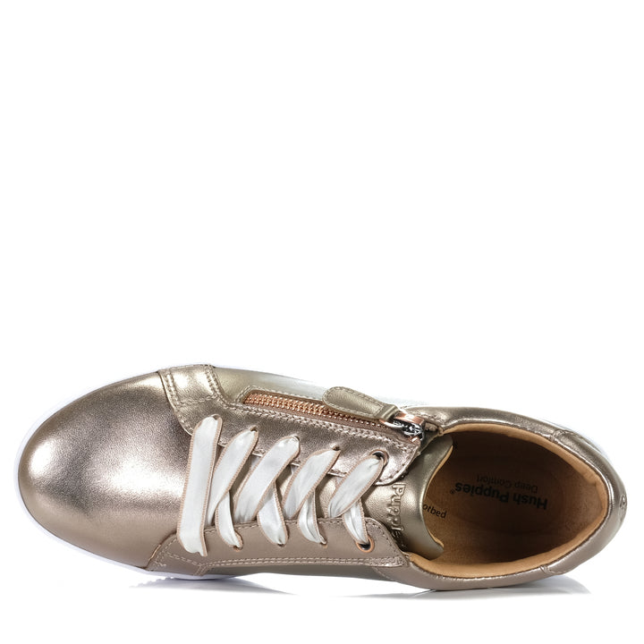 Hush Puppies Virtue Soft Bronze, Womens, flats, Hush Puppies, low-tops, metallic, shoes, sneakers, wide, womens