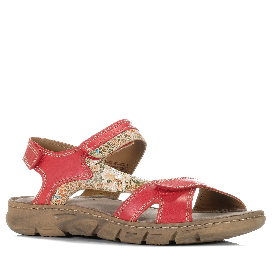 Josef Seibel Brenda 03 Rot-Multi Red, Womens, flats, josef seibel, multi, red, sandals, womens