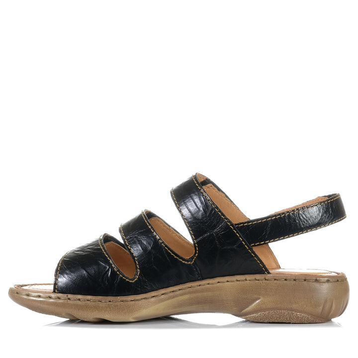 Josef Seibel Debra 57 Schwarz Black, Womens, black, flats, josef seibel, sandals, womens