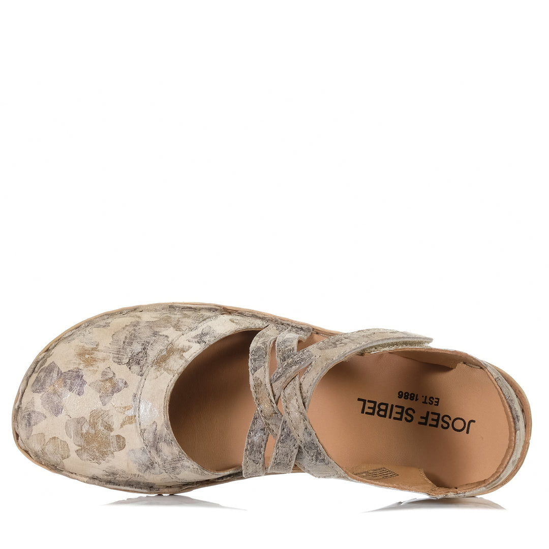 Josef Seibel Rosalie 54 Creme Multi, Womens, flat, josef seibel, sandals, taupe, womens