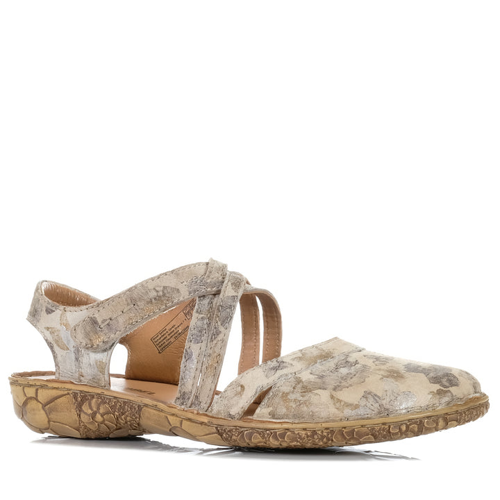 Josef Seibel Rosalie 54 Creme Multi, Womens, flat, josef seibel, sandals, taupe, womens