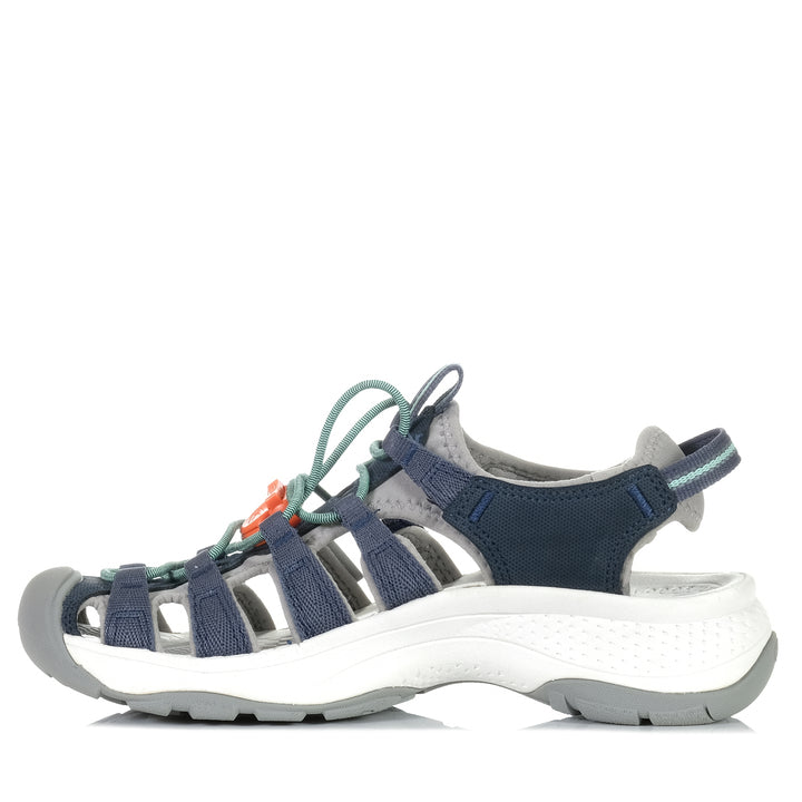 Keen Astoria West Sandal Navy/Beveled Glass, Womens, blue, flats, keen, sandals, wide, womens