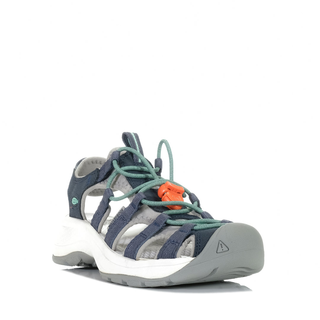 Keen Astoria West Sandal Navy/Beveled Glass, Womens, blue, flats, keen, sandals, wide, womens