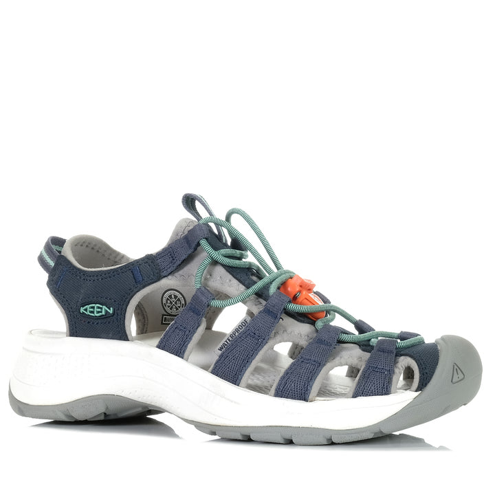 Keen Astoria West Sandal Navy/Beveled Glass, Womens, blue, flats, keen, sandals, wide, womens