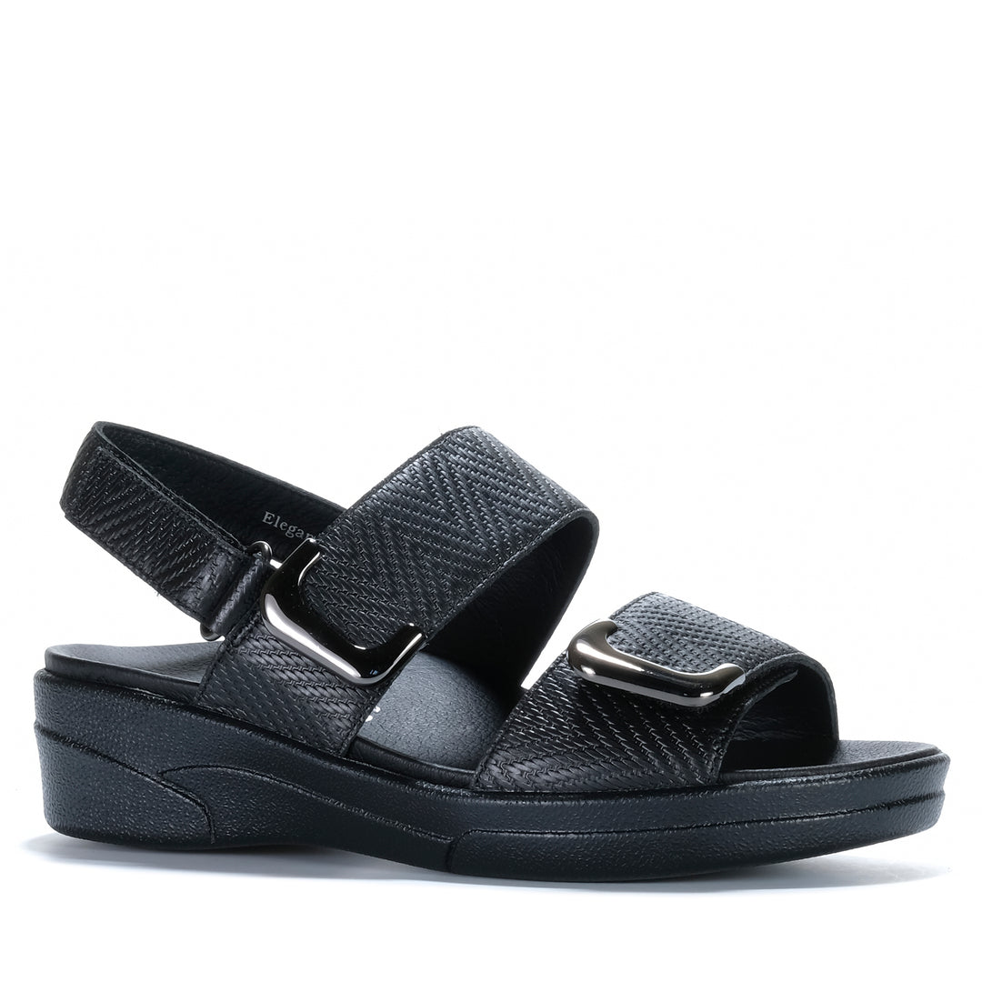 Klouds Elegance Luxe Black Womens Sandals