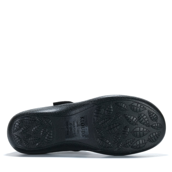 Klouds Peach Plain Black Stretch Womens Shoes