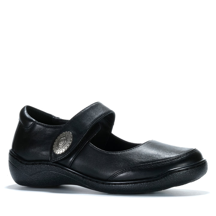Klouds Peach Plain Black Stretch Womens Shoes