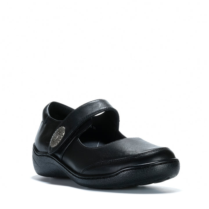 Klouds Peach Plain Black Stretch Womens Shoes
