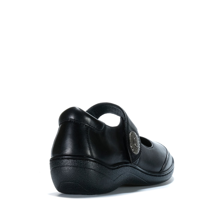 Klouds Peach Plain Black Stretch Womens Shoes
