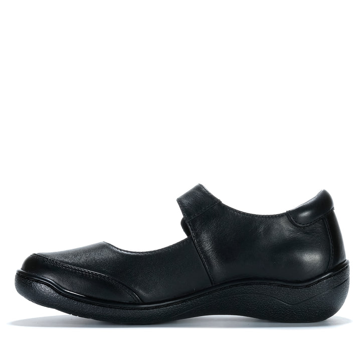 Klouds Peach Plain Black Stretch Womens Shoes