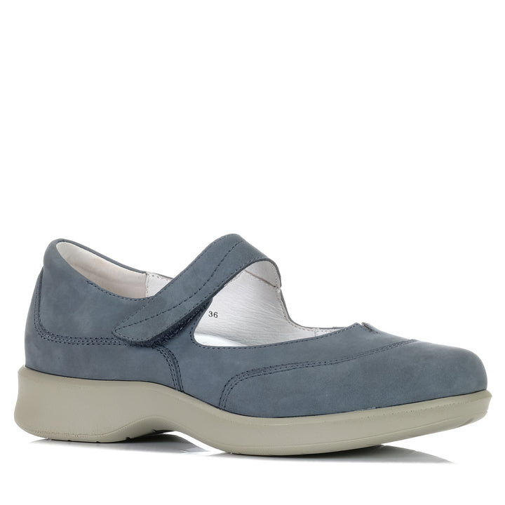 Klouds Yanis XW Denim Nubuck, Womens, blue, flats, klouds, shoes, wide, womens