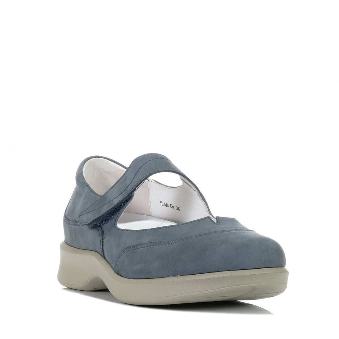 Klouds Yanis XW Denim Nubuck, Womens, blue, flats, klouds, shoes, wide, womens