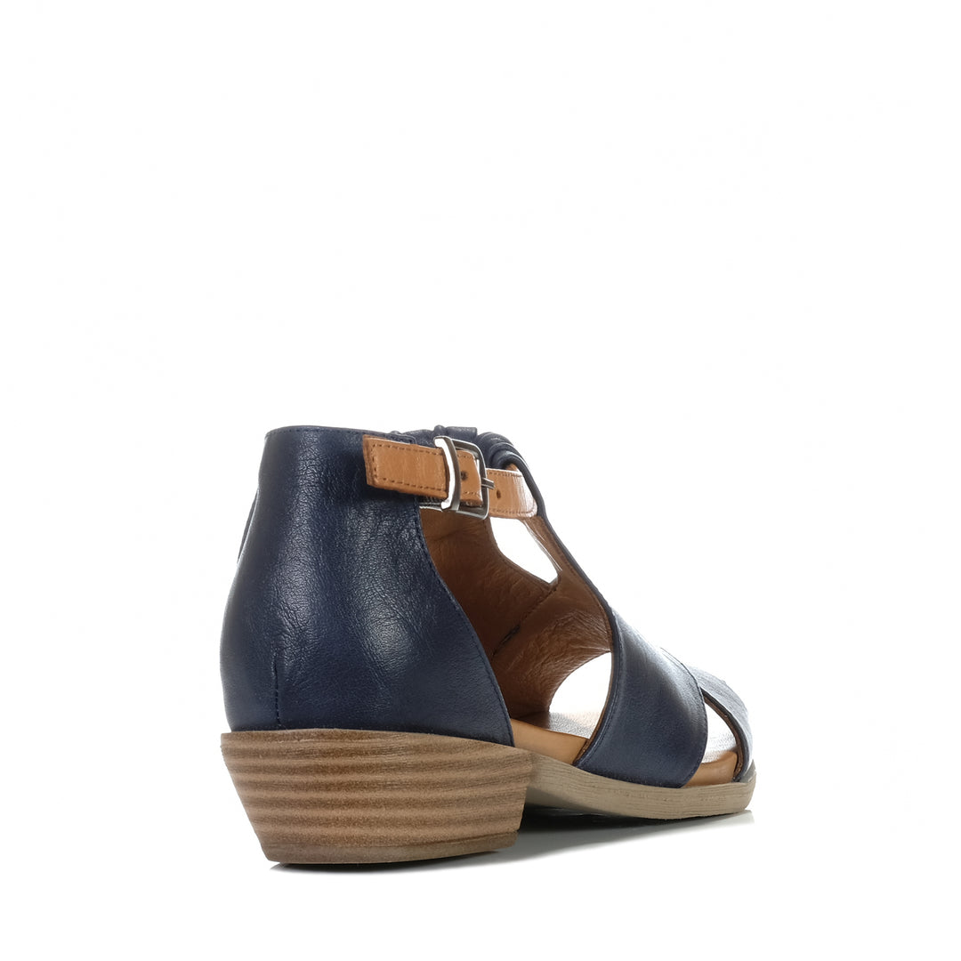 Le Sansa Digby Navy/Tan, Womens, blue, brown, flats, le sansa, sandals, womens