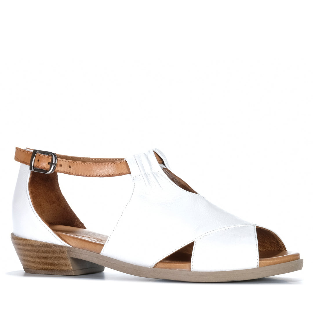 Le Sansa Digby White/Tan Womens Sandals