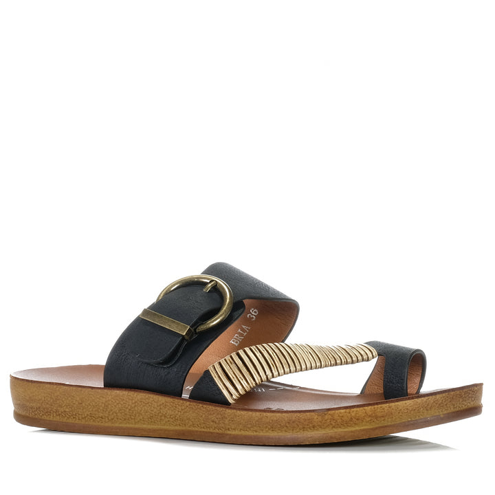 Los Cabos Bria Black, Womens, black, flats, los cabos, sandals, womens