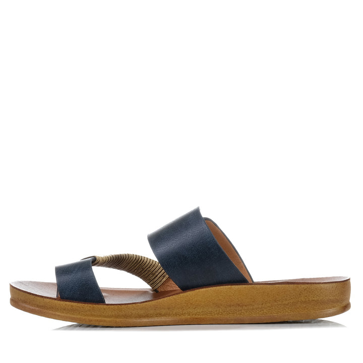 Los Cabos Bria Navy, Womens, blue, flats, los cabos, sandals, womens