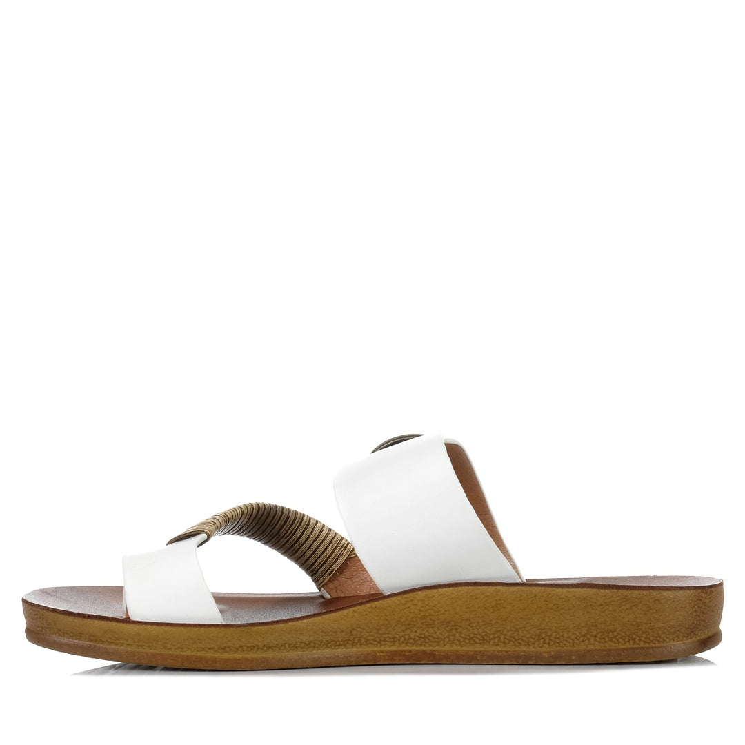 Los Cabos Bria Off White, Womens, flats, los cabos, sandals, white, womens