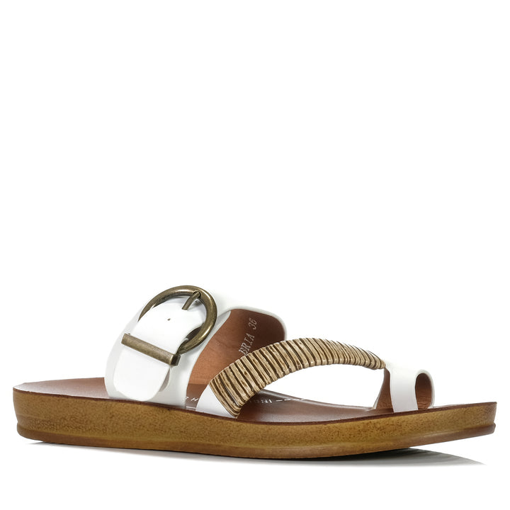 Los Cabos Bria Off White, Womens, flats, los cabos, sandals, white, womens