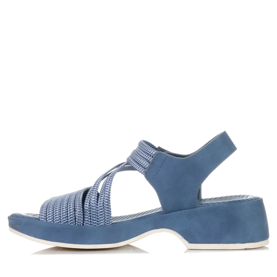 Los Cabos Sportz Denim, Womens, blue, flats, Los Cabos, sandals, womens