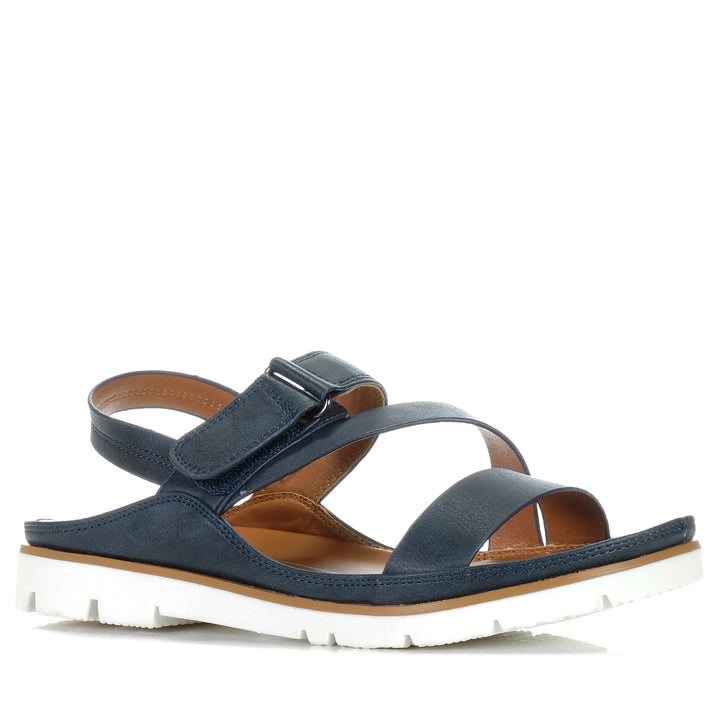 Los Cabos Ashli Dark Navy, Womens, blue, flats, Los Cabos, sandals, womens