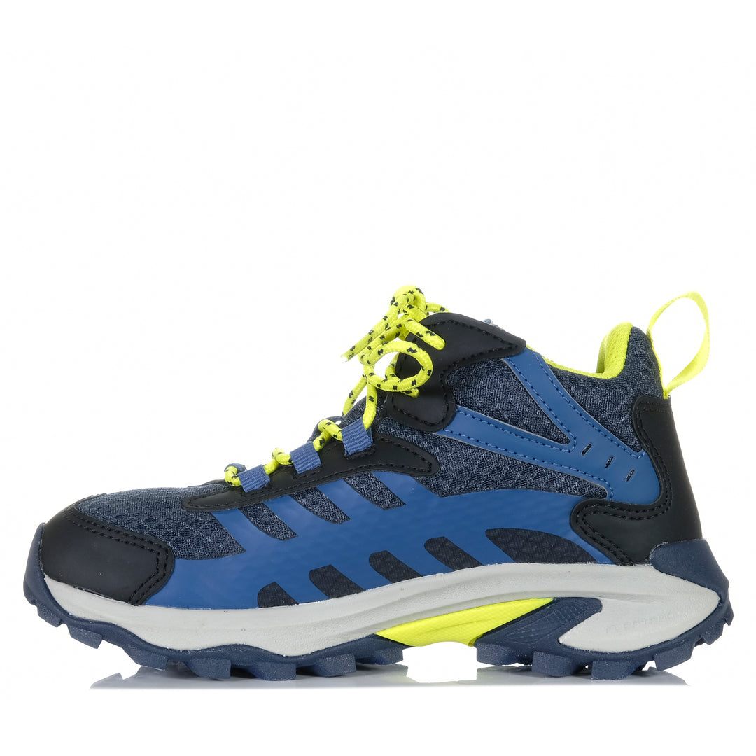 Merrell Moab Speed 2 Mid Waterproof Navy/Hi Viz Youth Boots