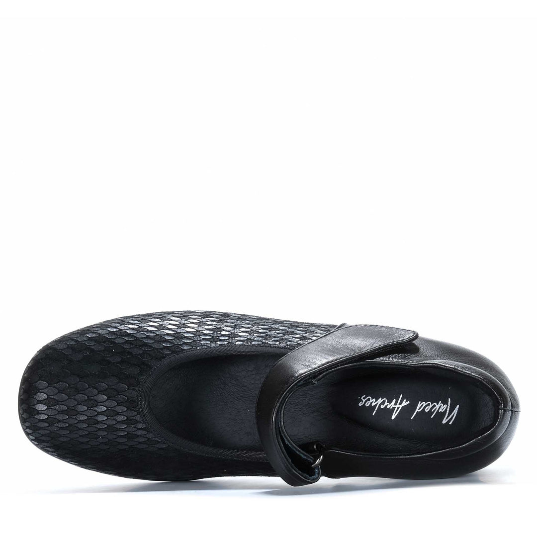 Naked Arches By Le Sansa Yaser Black Print Womens Shoes