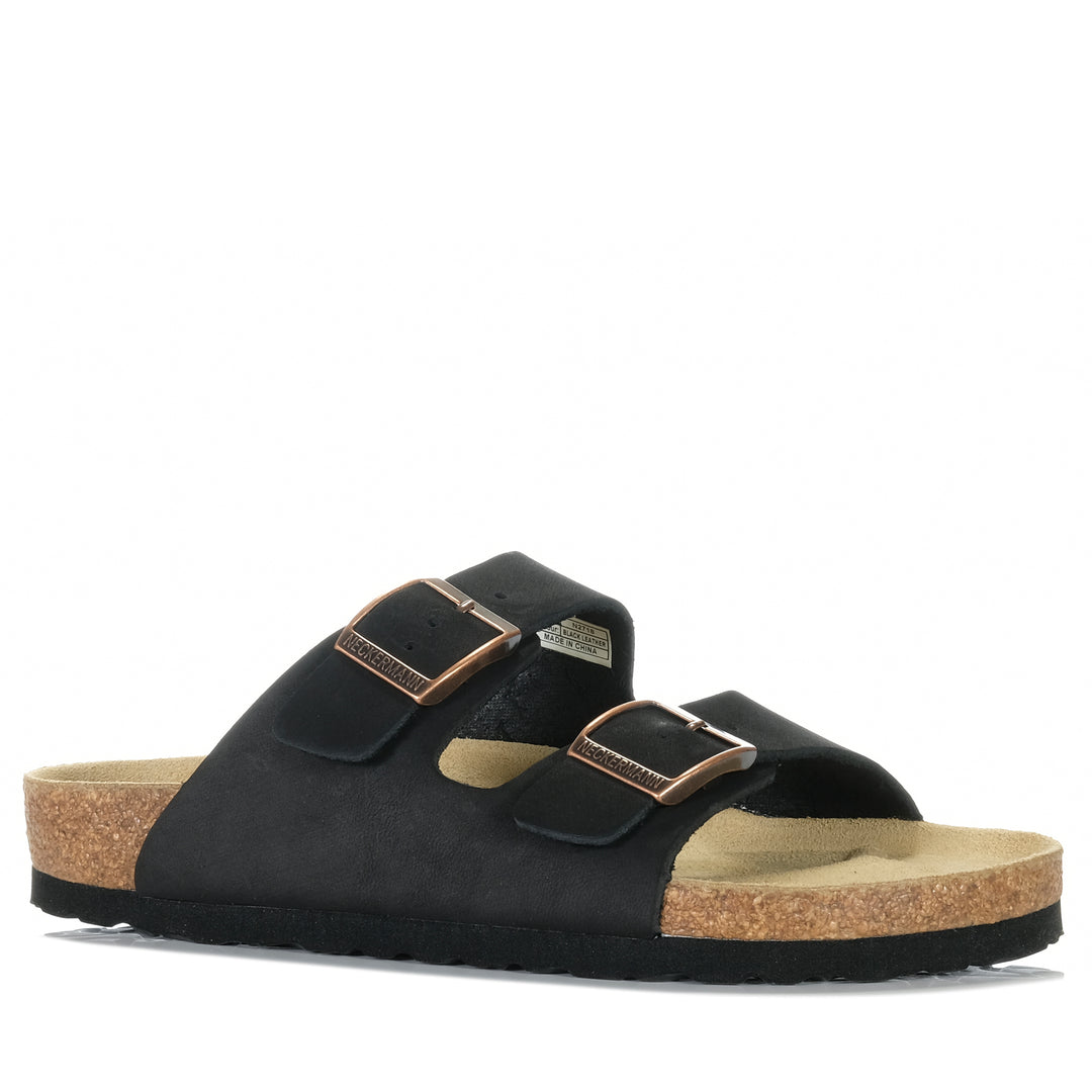 Neckermann N2718 Black Leather Womens Sandals