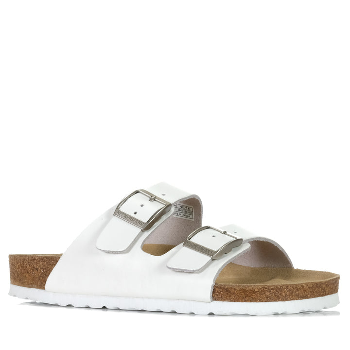 Neckermann N2718 White Leather, 36 EU, 37 EU, 38 EU, 39 EU, 40 EU, 41 EU, 42 EU, flats, Neckermann, sandals, white, womens