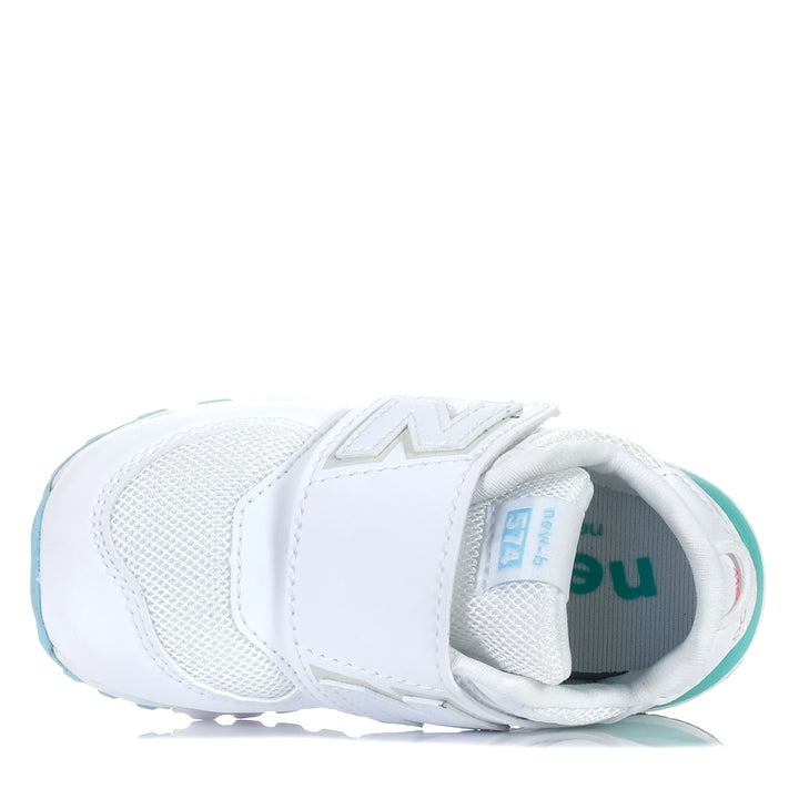 New Balance 574 New-B NW574KIJ White, 10 US, 6 US, 7 US, 8 US, 9 US, kids, New Balance, shoes, toddler, white, wide