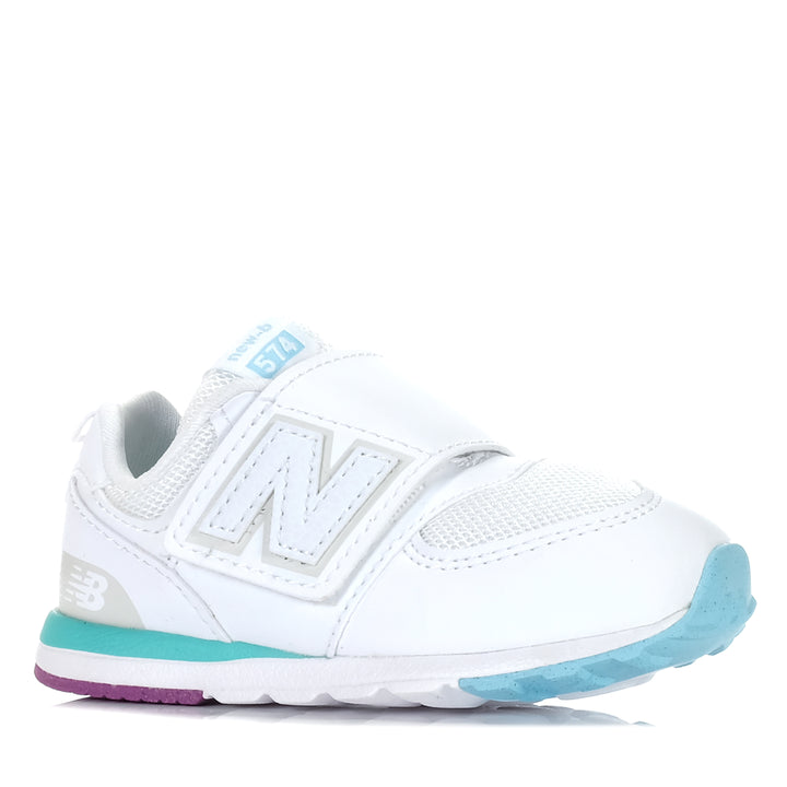 New Balance 574 New-B NW574KIJ White, 10 US, 6 US, 7 US, 8 US, 9 US, kids, New Balance, shoes, toddler, white, wide