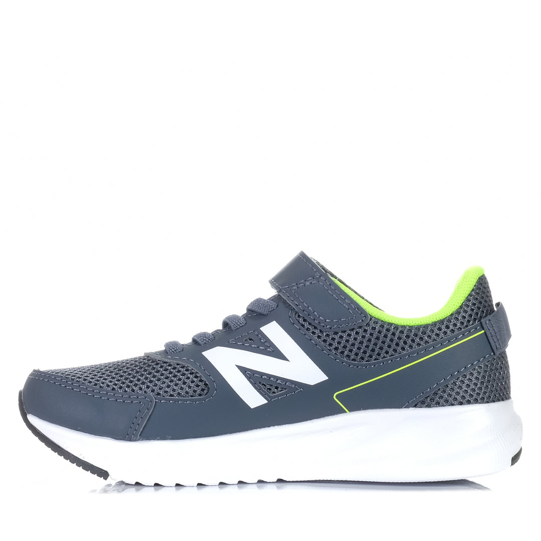 New Balance Kids 570v3 Bungee Lace YT570GG3 Grey/Yellow, 1 US, 11 US, 12 US, 13 US, 2 US, 3 US, grey, kids, New Balance, sports, wide, youth