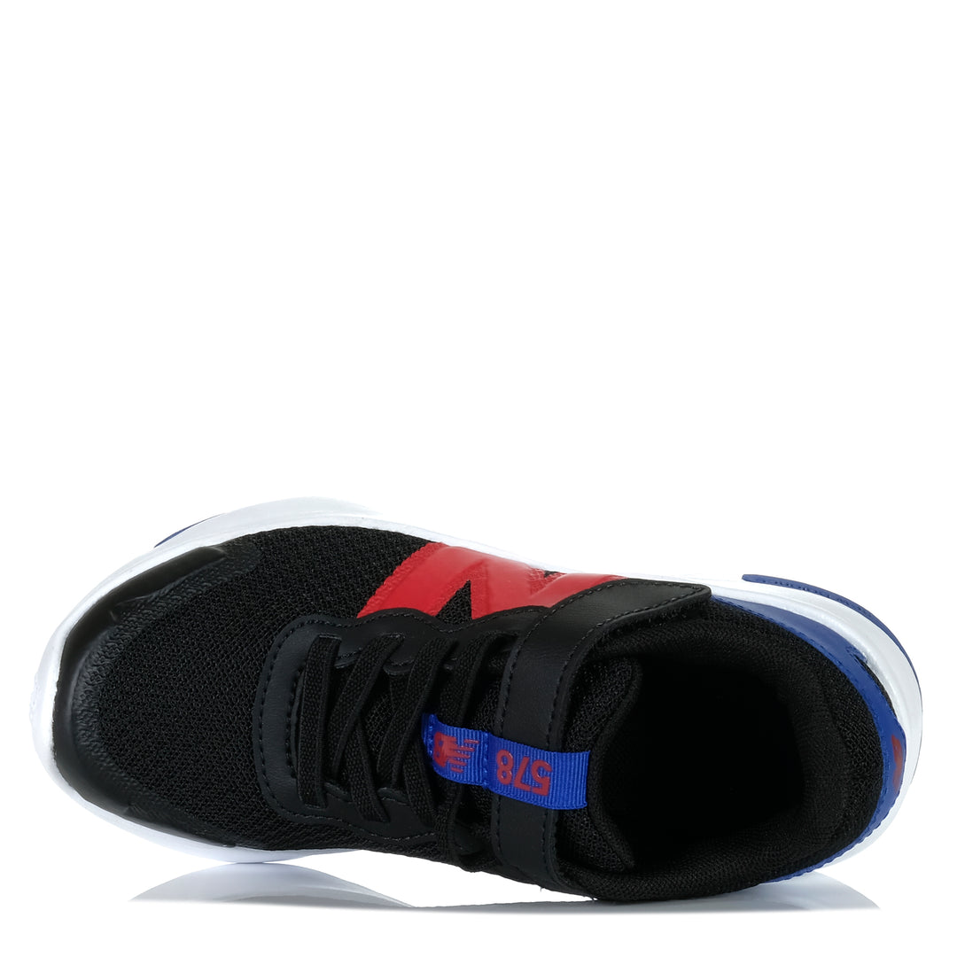 New Balance Kids 578v1 Bungee Lace PT578AB Black/Navy