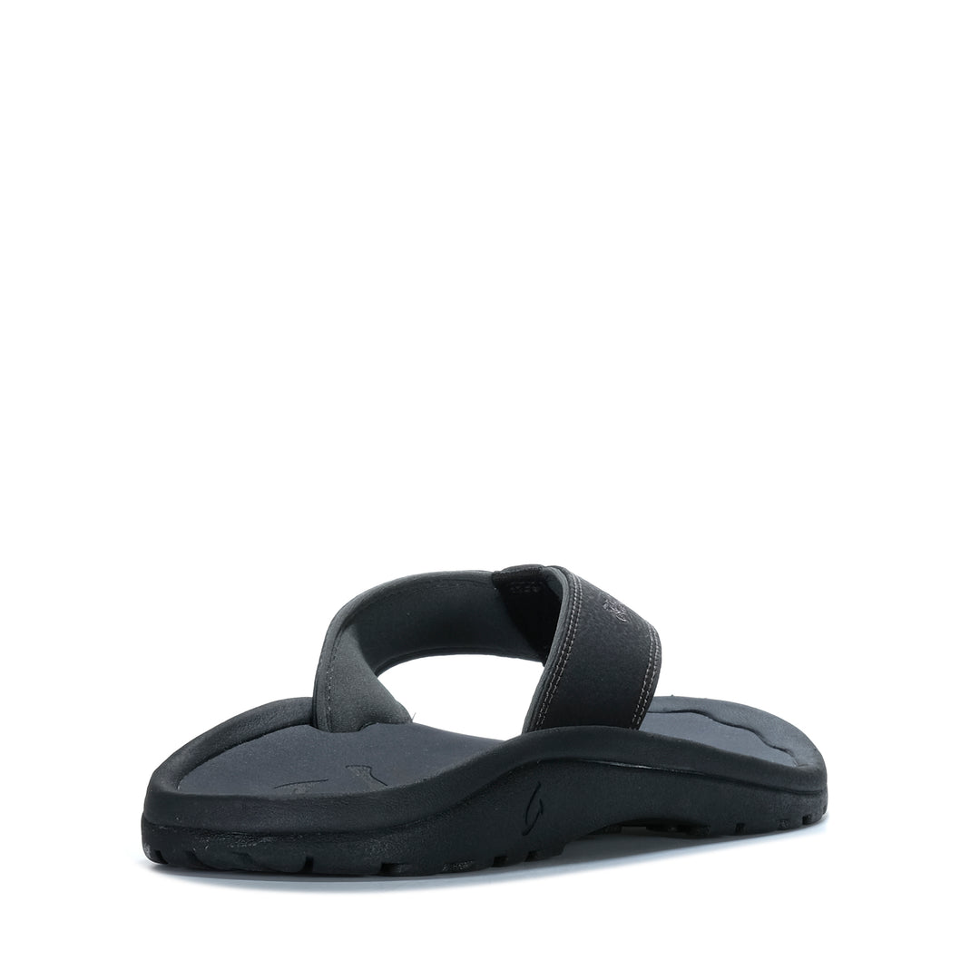 OluKai Ohana Mens Black/Dark Shadow Mens Sandals