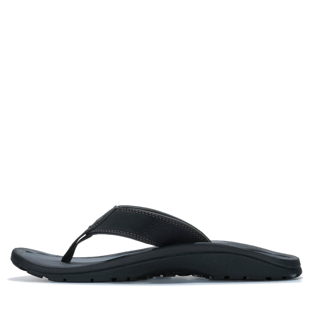 OluKai Ohana Mens Black/Dark Shadow Mens Sandals