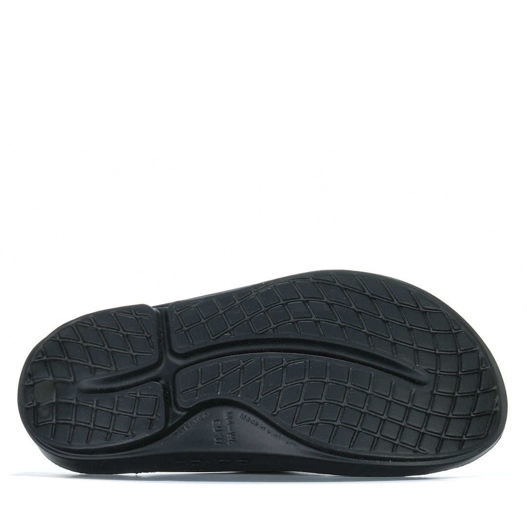 Oofos OOahh Black Unisex Sandals
