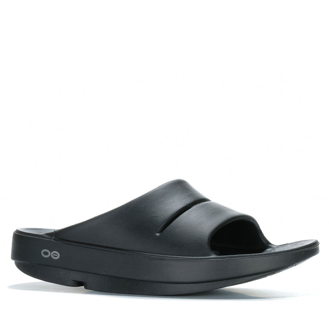 Oofos OOahh Black Unisex Sandals
